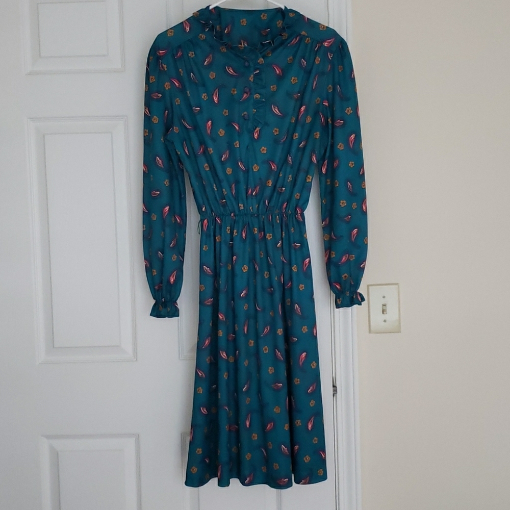 Vintage Paisley Print Dress
